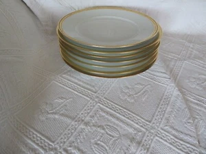 6 assiettes en porcelaine de limoges Bonhomme incrustation or à l'agate 26.2 cm - Picture 1 of 7