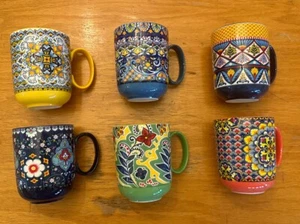 Porzellan Kaffeetassen 6er Set, 12 Unzen Kaffeetassen mit Henkel, Keramik Tee Mu - Bild 1 von 7