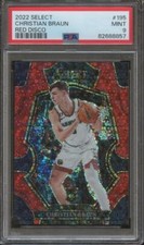 2022-23 Panini Select CHRISTIAN BRAUN #195 RC Rookie Red Disco /49 PSA 9 JA284