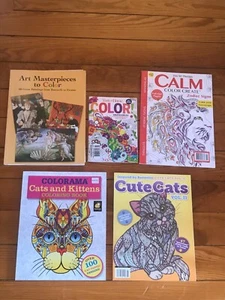 Lot of ART MASTerPIECES to COLOR Cute Cats ZODIAC SIGNS Kittens Coloring Books: - Imagen 1 de 5