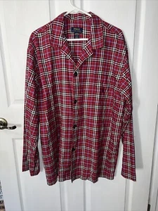 Polo Ralph Lauren Herren Pyjama-Hemd rot/schwarz kariert Baumwolle Gr. Large - Bild 1 von 7