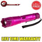 STUN GUN ALL Metal  POLICE 200 MV  Rechargeable + LED  Tactical Flashlight  - Pink