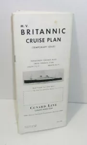 1950 M.V. Britannic Cruise Plan Cunard White Star Schiff Prospekt Broschüre - Bild 1 von 7