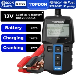 12V Car Battery Tester Charging Cranking Alternator Test Analyzer 100-2000 CCA - Picture 1 of 14