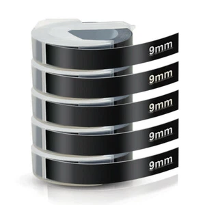 5PK per DYMO Organizer Xpress Etichettatrice Nastro Goffrato 3D 520109 Nero 3/8" - Foto 1 di 10