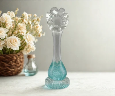 Vintage Solifleur Glas Vase Mid Century Design Aquamarin Blau 50 - 60er Jahre - Bild 1 von 4