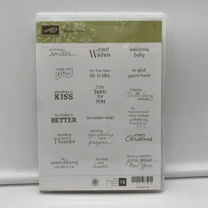 Stampin Up PETITE PAIRS Stamp Set Greetings Sayings  Best Wishes Happy Merry Tha - Picture 1 of 10