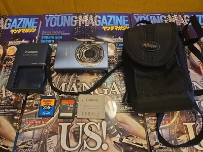 Canon PowerShot SD1100 Is ELPH 8.0 Megapixel Digital Camera Blue W/ Accessories - Image 1 of 4