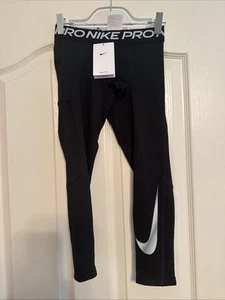Nike Pro Boys Black Compression Leggings Youth XS 4 - Picture 1 of 4