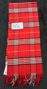 Unisex Croft And Barrow Red Plaid Scarf B11 - Picture 1 of 5