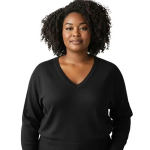 Suéter negro para mujer Tórrido talla 2X ligero cuello en V nuevo con etiquetas - Imagen 1 de 5