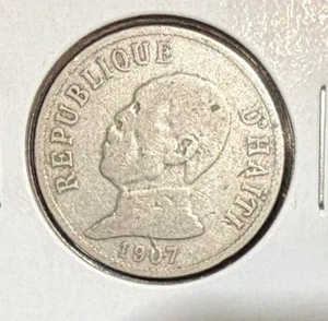 1907 Haiti 20 Centimes Kupfer Nickel Münze - 26,5 mm - Pierre Nord Alexis - KM#55 - Bild 1 von 4