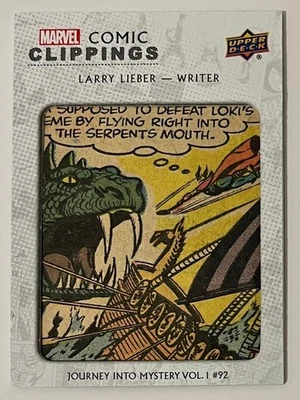 MARVEL COMIC CUT - 2019 - 80TH ANNIVERSARY - CC-LLI - 66/66 - JOURNEY INTO M #92 - Image 1 of 4