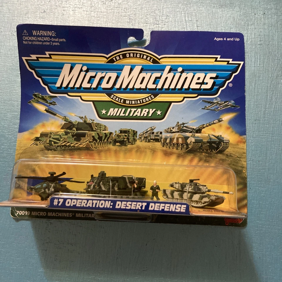 Micro Machines Military Operation Desert Defense #7 AH-64A Apache M270 M1A1 Tank - Image 1 of 4