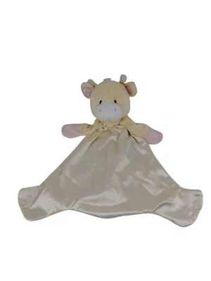 Baby Gund 长颈鹿安全毯缎面 Gund Lovey 粉红色黄色 — 第 1/4 张图片