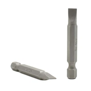 BS206-10PK Single End Slotted Screwdriver Bits - 2 Inch Long - 6mm Wide Slot - Picture 1 of 6