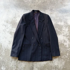 Abrigo deportivo para mujer Christian Dior Jeune Homme azul a rayas doble botonadura de colección - Imagen 1 de 12