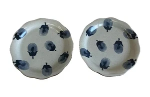 Vintage Paar japanische Teller mit Auberginen/Auberginen Design selten schwer zu finden - Bild 1 von 8