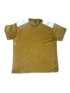 Forever 21 Men's Distressed Colorblock Tan & Cream T-Shirt Size Large - Picture 1 of 6