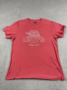 Levis Shirt Adult Large Salmon White Spell Out Logo Lightweight Casual Mens 1493 - Picture 1 of 8