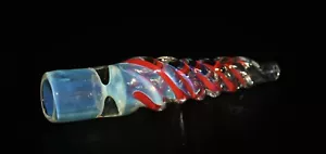 Dugout de 3 a 3 1/2" TWISTER ROJO un bate de tabaco para fumar murciélago de vidrio pipa de un golpe - Imagen 1 de 6