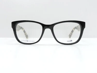 TOMMY HILFIGER TH 1498 FP3 FULL RIM EYEGLASS FRAMES BLACK/GOLD 51-18-140 NEW - Image 1 of 4