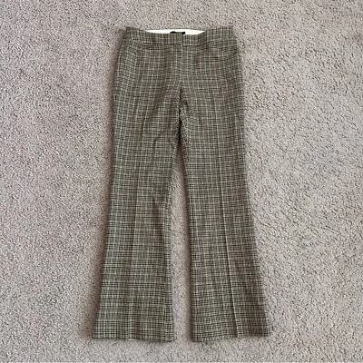 Pantalones bootcut pata de gallo mezcla lana Elie Tahari talla 2 Foto 1 de 4