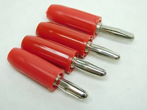 4 PACK - TENMA SPC RED SOLDERLESS 5/32" (4mm) BANANA TEST CONNECTOR 12AWG LV - Picture 1 of 6