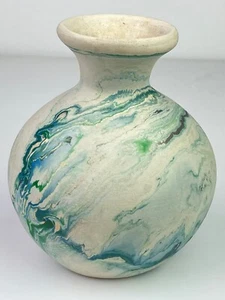 Vintage Nemadji 4.5" Vase - Blues & Greens - Picture 1 of 8