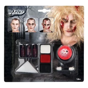 ZOMBIE FACE PAINT KIT WITH WOUND & BLOOD HALLOWEEN FANCY DRESS MAKE UP - Picture 1 of 5