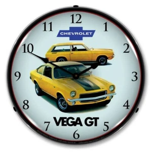 Retro nostalgische 1971 Chevrolet Vega GT LED beleuchtete hinterleuchtete Männerhöhle Wanduhr - Bild 1 von 4