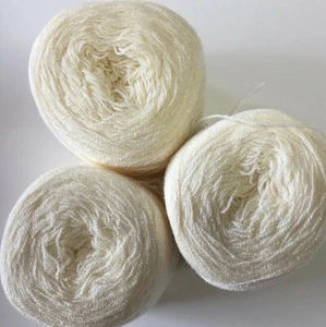 Lace yarn Crystal Color 09-Cream. Acrylic Rayon. 900 yds.per ball. 1 lot of 3 . - Picture 1 of 3