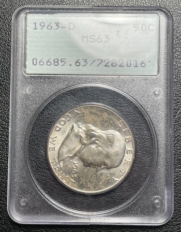 PCGS MS63 1963-D Franklin Half Rattler OGH Cover