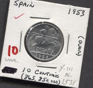 1953-Spain-UNC/10 Centimes - Picture 1 of 2