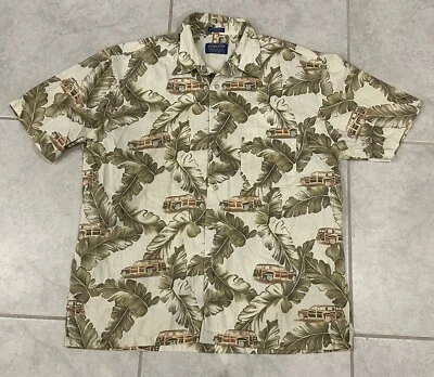 Pendleton Para Hombre Talla Grande Camisa Hawaiana Coches Floral Camisa Abotonada Aloha Foto 1 de 4