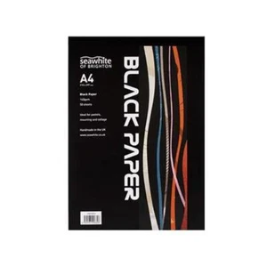 Seawhite of Brighton Black Paper Drawing Sketch Artist Pad A4 - Picture 1 of 2
