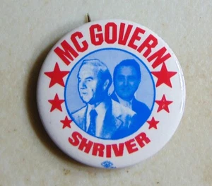 George McGovern 1972 campagna spilla bottone politico - Foto 1 di 1