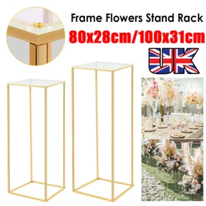 80cm/100cm Wedding Metal Flower Stand Pedestal Plinth Display Cake Holder UK - Picture 1 of 17