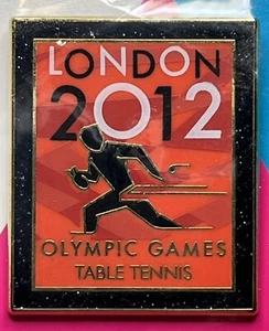 Pin pictograma olímpico de tenis de mesa ~ Londres 2012 ~ sellado en tarjeta - Imagen 1 de 6