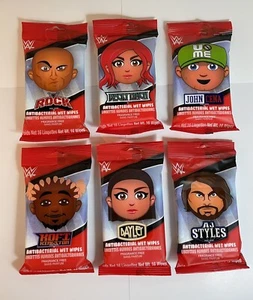 WWE Feuchttücher alle 6 Wrestler Packs John Cena Rock Bayley Kofi Styles Becky Lynch - Bild 1 von 9