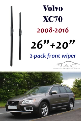 Paquete de 2 limpiaparabrisas delantero 26"+20" para Volvo XC70 2008-2016 Foto 1 de 2