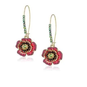 Orecchini a goccia Betsey Johnson pietra lucite cuore - Foto 1 di 41