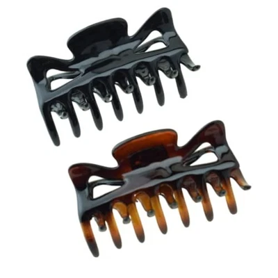 Garras de pelo de celuloide medianas clásicas francesas de 3" para mujer y niña (2 piezas) Foto 1 de 4