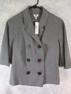 Worthington Gray Cape Double Breast Blazer- NWTs- MSRP $78 - Image 1 of 4