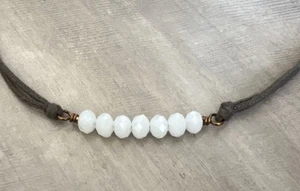 New Choker Necklace Cord Natural Gemstone Boho Crystal Adjustable - Picture 1 of 5