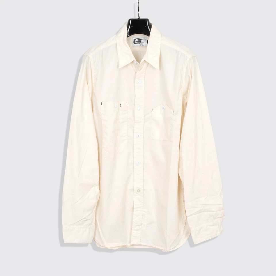 Engineered Garments Work Shirt Size L Men Cream Flecked Cotton Made in U.S.A. - Изображение 1 из 4