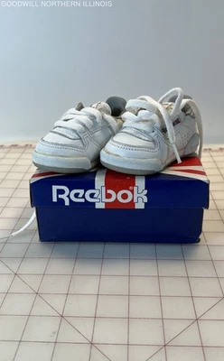 Vtg Baby Boys' Girls' Reebok White Laced Sneakers Shoes Size 2 IOB ILT-50 86-850 - Image 1 of 4