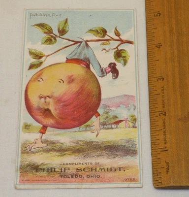 Antique Anthropomorphic Soda Advertising Trade Card Philip Schmidt Toledo Ohio - Image 1 of 4
