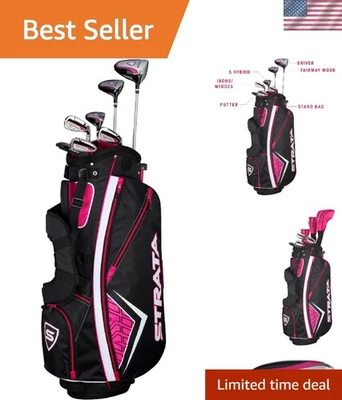 Elegante conjunto de golfe feminino 11 peças com eixos leves de grafite e bolsa de suporte - Imagem 1 de 4