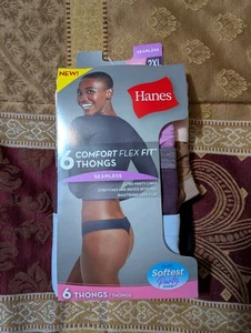 Hanes Comfort Flex Fit Damen Seamless Tanga Unterwäsche Gr. 2XL (16-18) 6er Pack - Bild 1 von 2